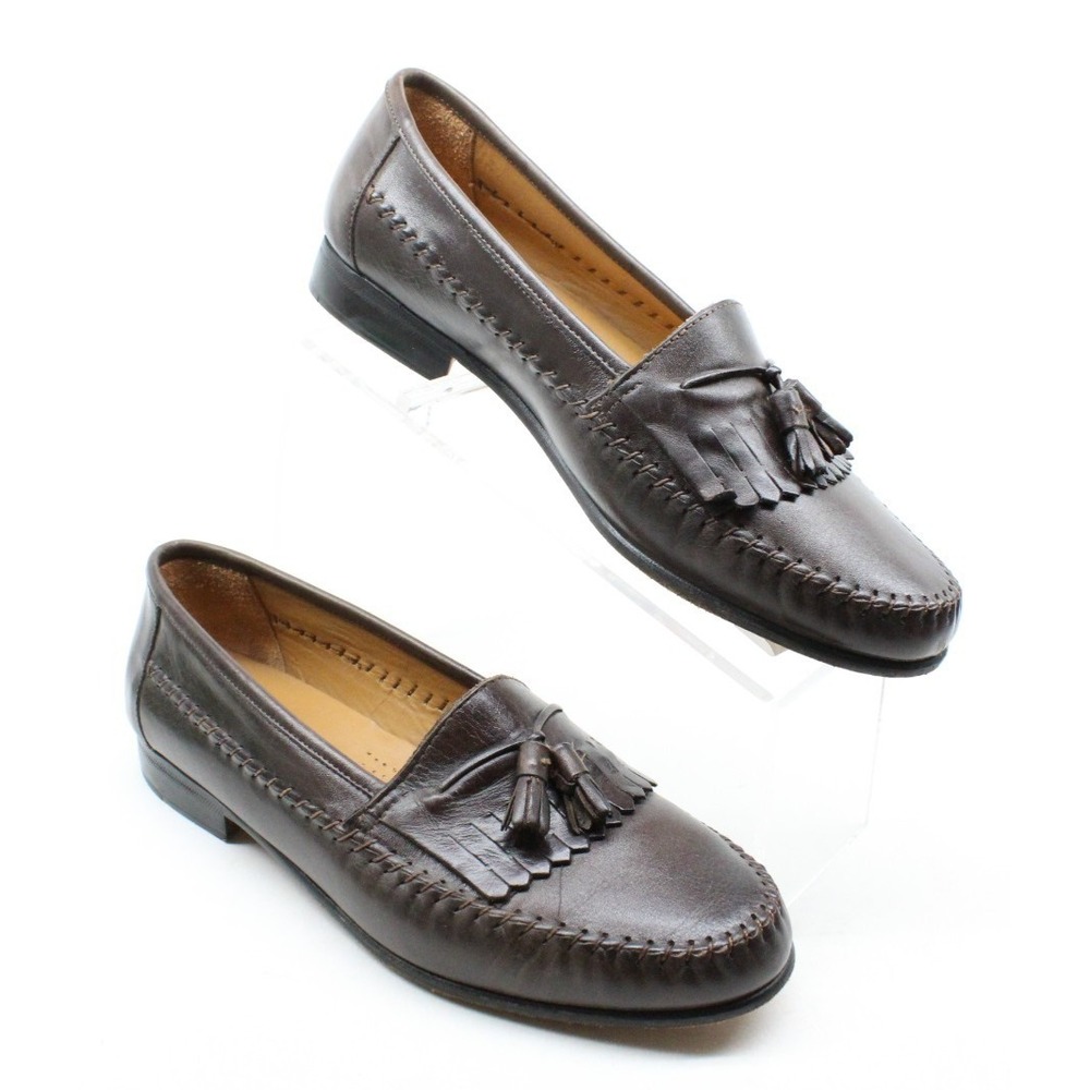 Giorgio Brutini Le Glove 2000 Tassel Loafer Mens 10 D Brown Leather Dress Shoes